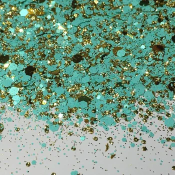 12 Culori/50g Vată de zahăr | 2 Ton Indesata Glitter Mix | Roz si Aur Indesata mat turcoaz metalic și relief sclipici auriu